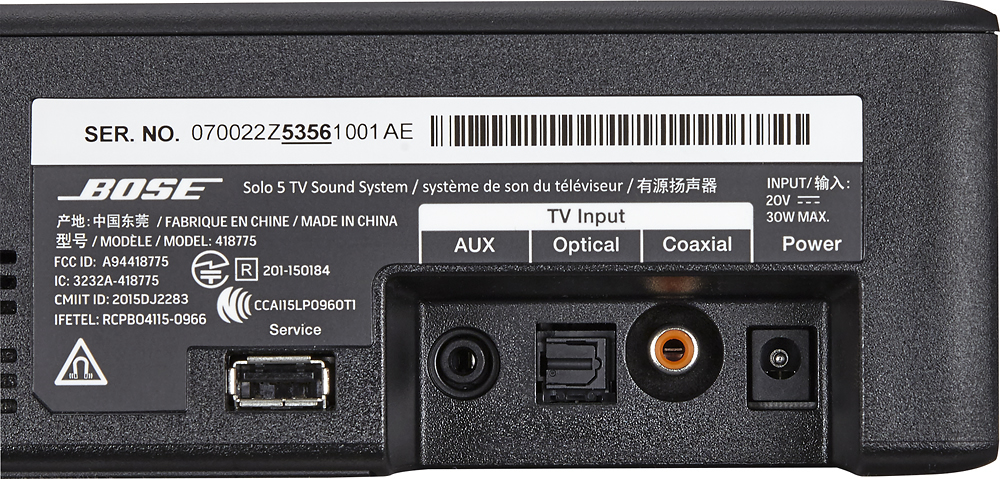 オーディオ機器 スピーカー Best Buy: Bose Solo 5 TV Soundbar Black 732522-1110