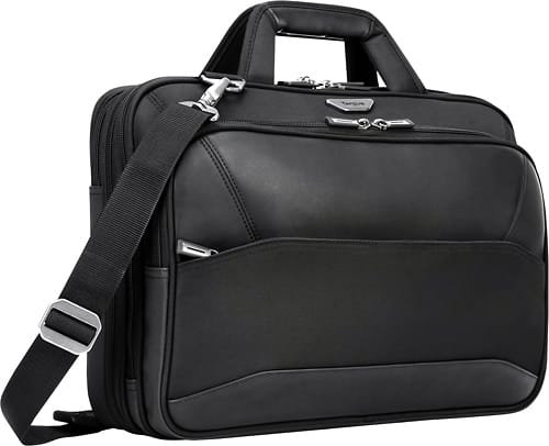 Targus - Mobile ViP Topload Laptop Briefcase - Black - Larger Front