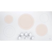 GE - 36" Electric Cooktop - White on White - Front_Zoom