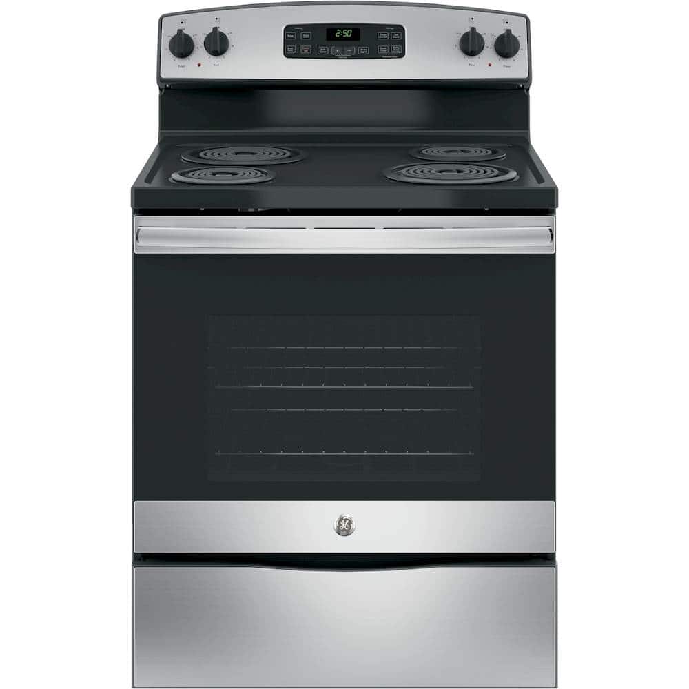 Front. GE - 5.3 Cu. Ft. Self-Cleaning Freestanding Electric Range.