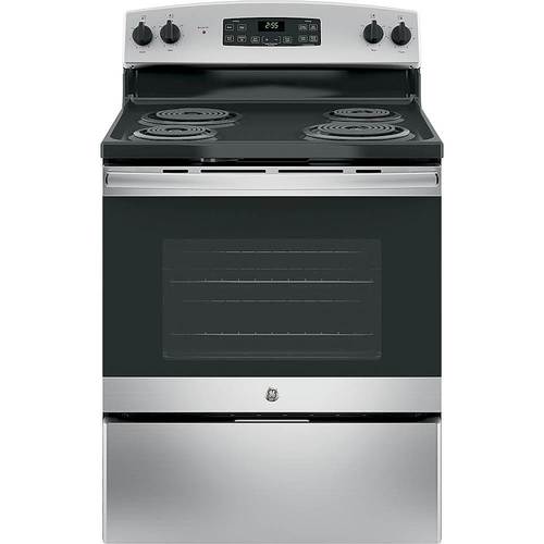GE - 5.0 Cu. Ft. Self-Cleaning Freestanding Electric Range - Stainless steel was $539.99 now $269.99 (50.0% off)