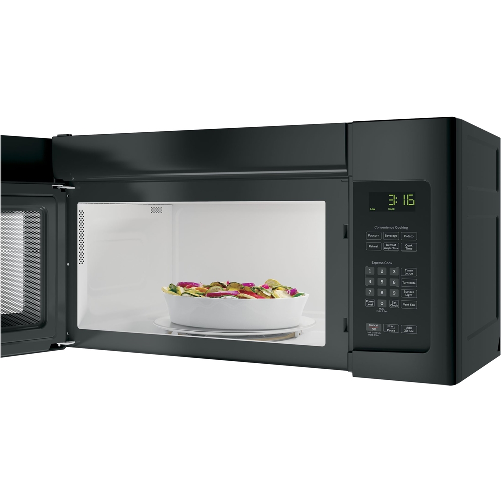 Angle View: GE - 1.7 Cu. Ft. Over-the-Range Microwave - Black