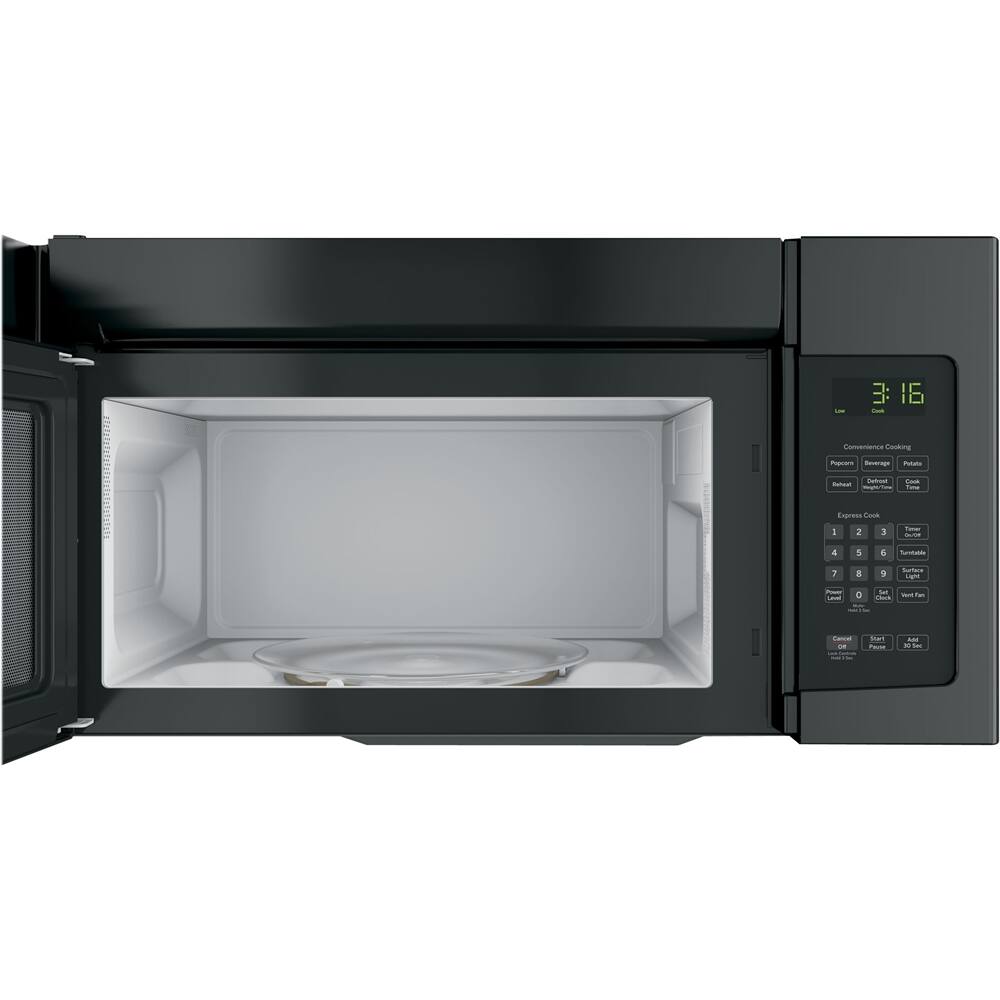 Alt View 11. GE - 1.6 Cu. Ft. Over-the-Range Microwave - Black.