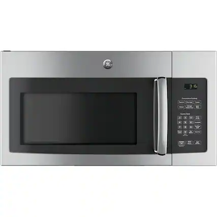 Front. GE - 1.6 Cu. Ft. Over-the-Range Microwave - Stainless Steel.