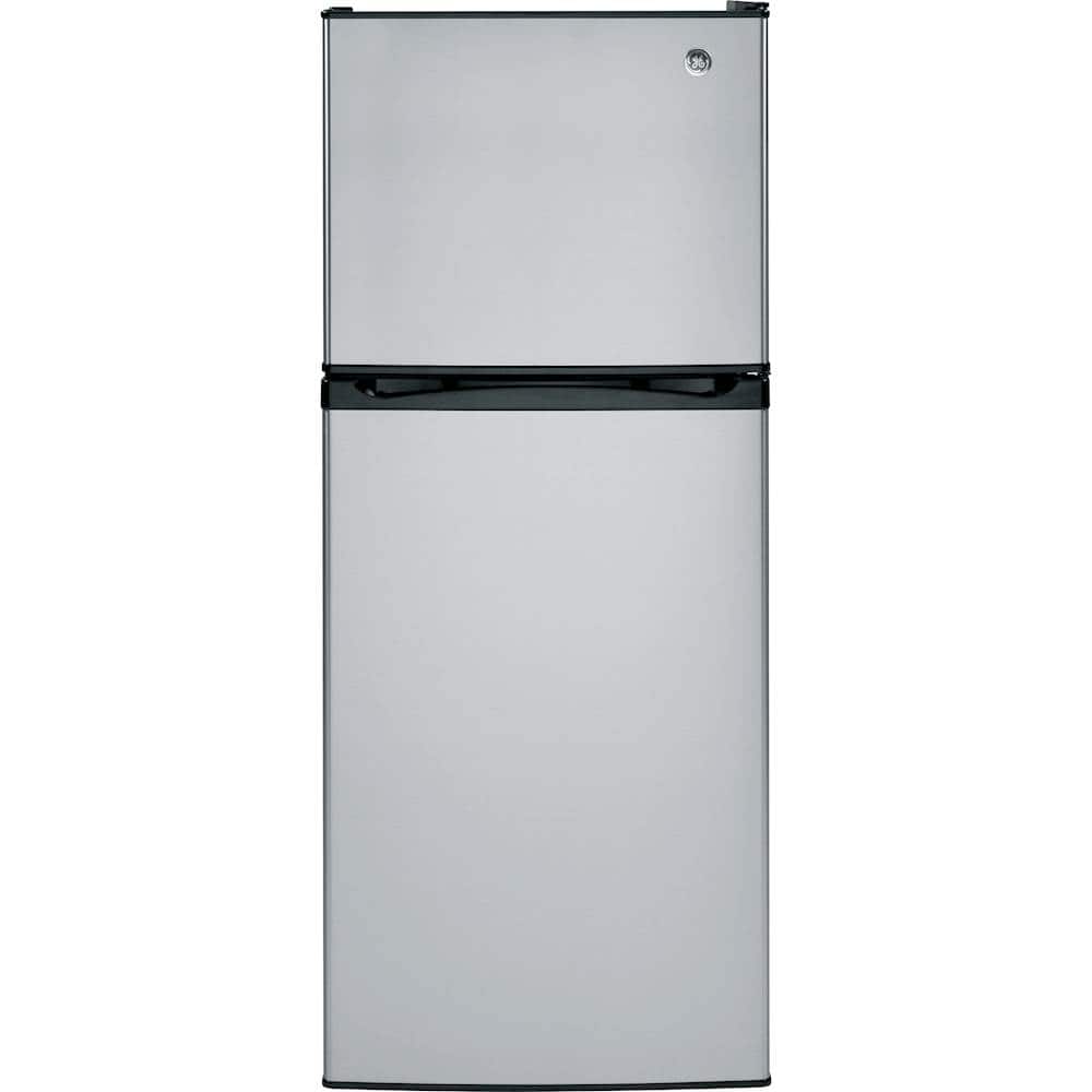 GE - 11.6 Cu. Ft. Top-Freezer Refrigerator with ENERGY STAR Certification - Stainless Steel - Front_Zoom