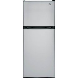 GE - 11.6 Cu. Ft. Top-Freezer Refrigerator - Stainless steel - Front_Zoom