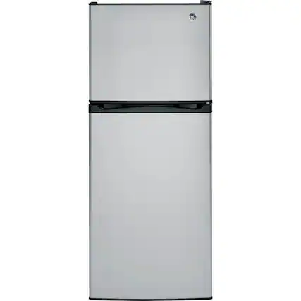 Front. GE - 11.6 Cu. Ft. Top-Freezer Refrigerator - Stainless Steel.