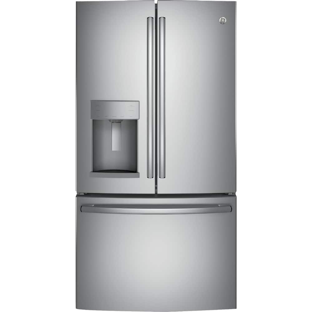Front. GE - 27.8 Cu. Ft. French Door Refrigerator.