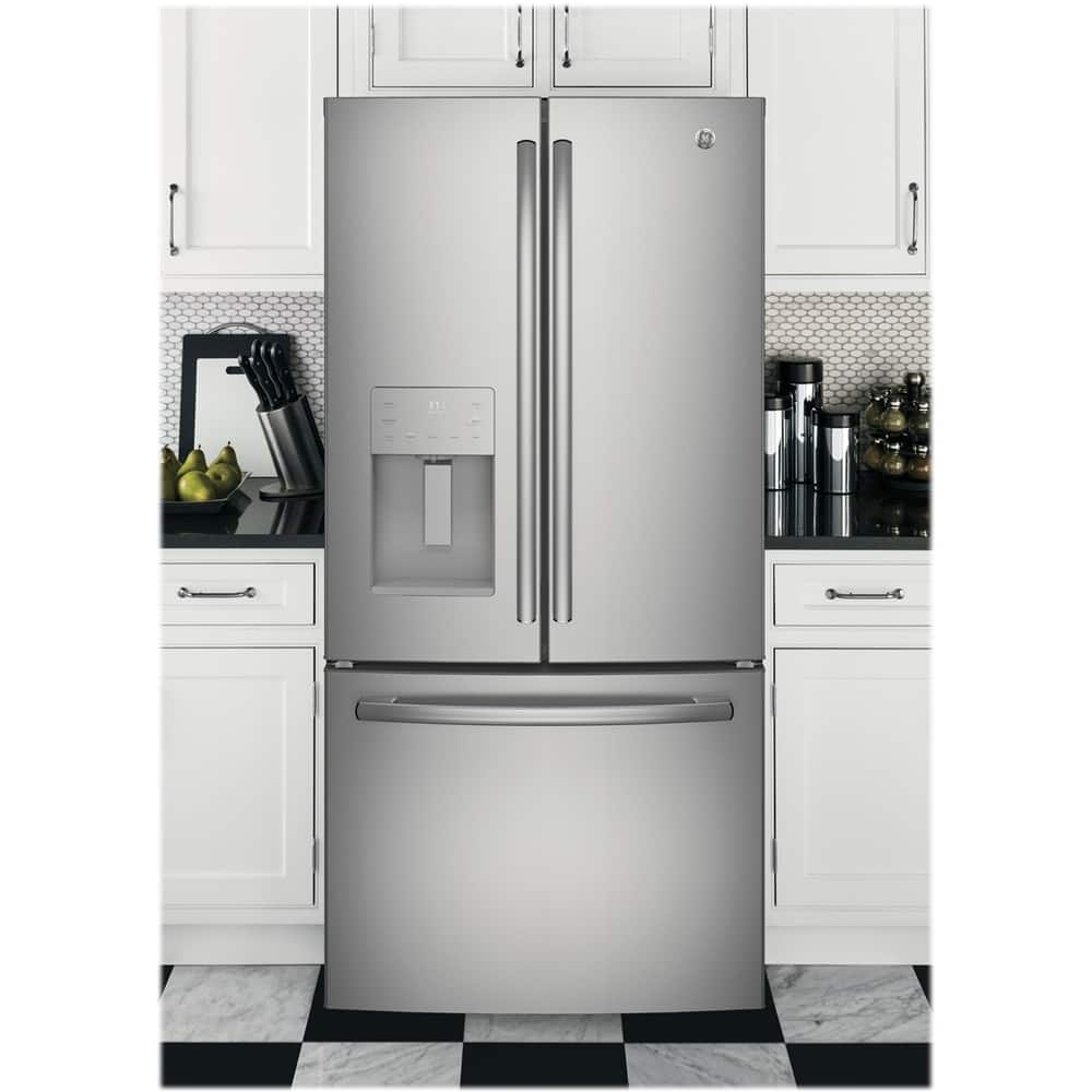 Alt View 13. GE - 23.6 Cu. Ft. French Door Refrigerator - Stainless Steel.