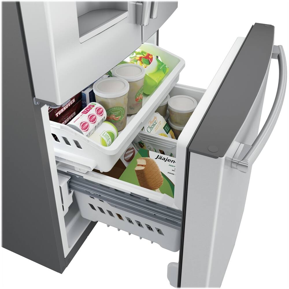 Alt View 14. GE - 23.6 Cu. Ft. French Door Refrigerator - Stainless Steel.