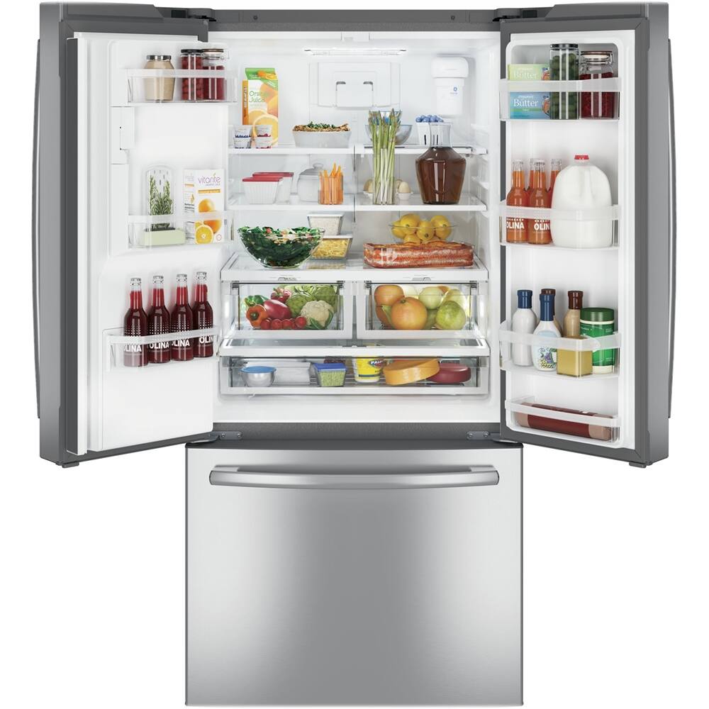 Alt View 15. GE - 23.6 Cu. Ft. French Door Refrigerator - Stainless Steel.