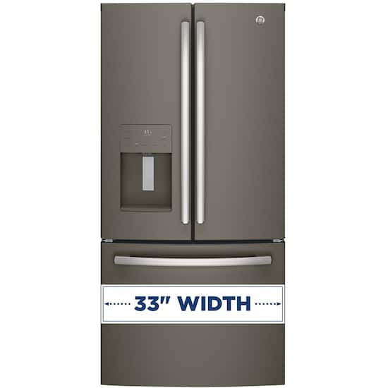 Ge 23 8 Cu Ft French Door Refrigerator Slate Gfe24jmkes Best Buy
