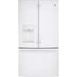 GE - 25.8 Cu. Ft. French Door Refrigerator - High gloss white - Larger Front