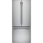 GE - 20.8 Cu. Ft. French Door Refrigerator - Stainless steel - Front_Standard