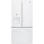 GE - 23.8 Cu. Ft. French Door Refrigerator - High Gloss White - Front_Standard