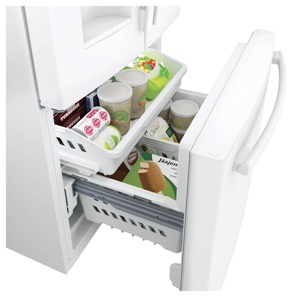 Alt View 15. GE - 23.6 Cu. Ft. French Door Refrigerator - High Gloss White.