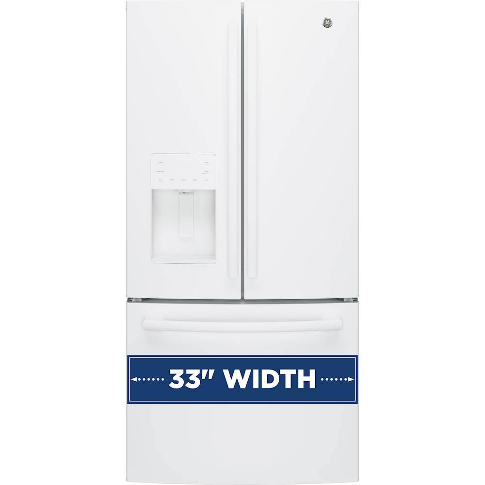 Alt View 2. GE - 23.6 Cu. Ft. French Door Refrigerator - High Gloss White.