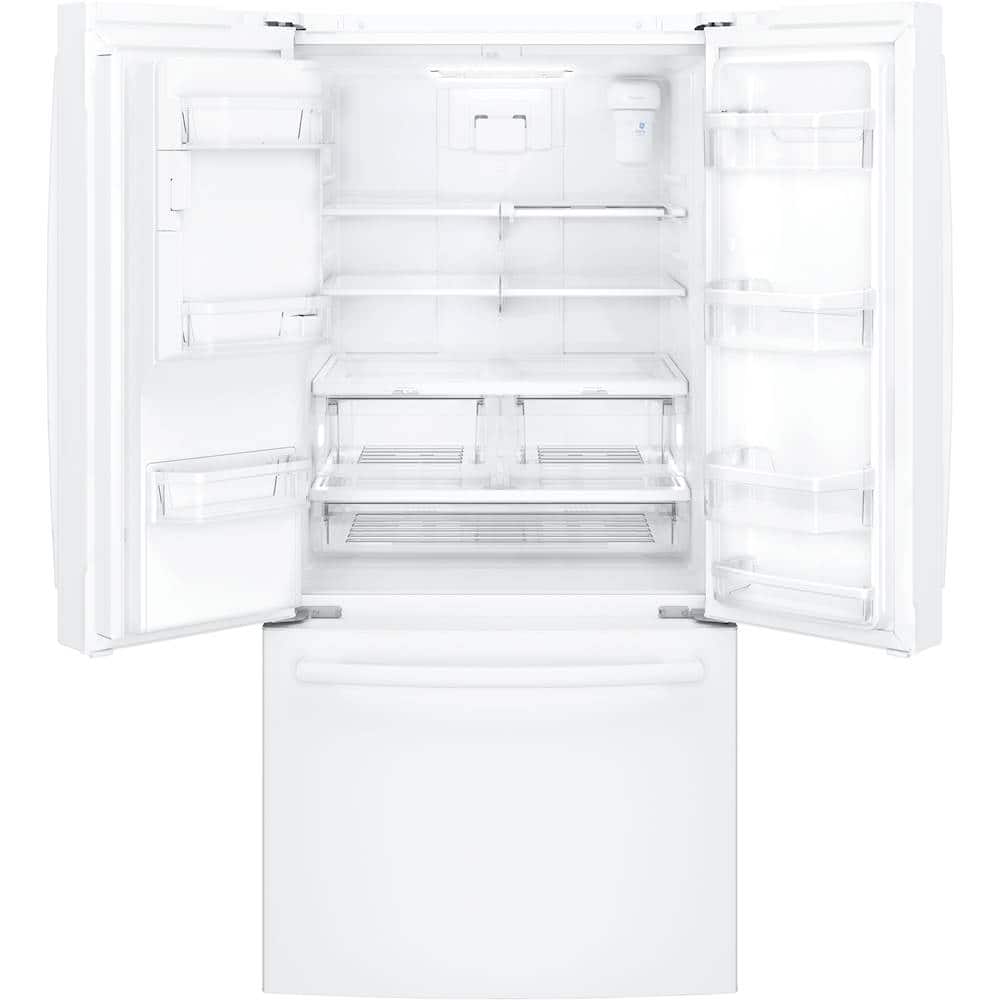 Alt View 3. GE - 23.6 Cu. Ft. French Door Refrigerator - High Gloss White.