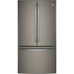 Front. GE - 28.7 Cu. Ft. French Door Refrigerator with LED Lighting - Slate.