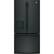 Front. GE - 23.6 Cu. Ft. French Door Refrigerator - High Gloss Black.