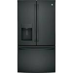 GE - 27.8 Cu. Ft. French Door Refrigerator - High gloss black - Front_Standard