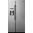 GE - Café Series 22.1 Cu. Ft. Side-by-Side Counter-Depth Refrigerator - Stainless steel - Larger Front
