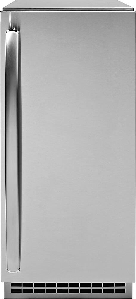 Front. GE - 15" 26-Lb. Freestanding Ice maker with Nugget Clear Ice - Custom Panel Ready.