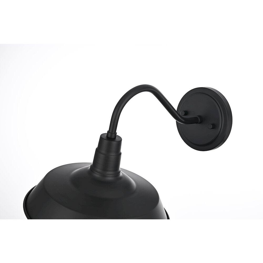 Alt View 2. Elegant Lighting - Franco 10 Inch Outdoor Wall Sconce In Black - Black.