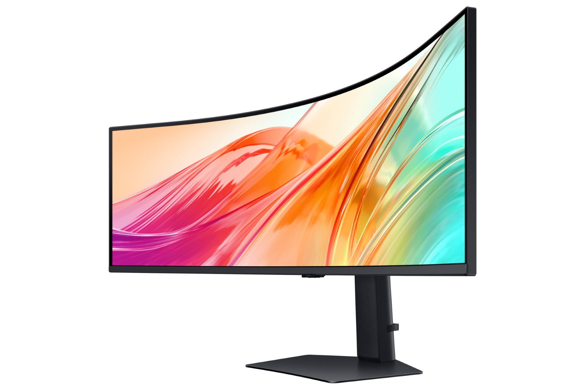 Left. Samsung - Samsung 49" QHD 120Hz Business Curved Ultra-wide Monitor (HDMI, DisplayPort and USB-C), Black - Black.