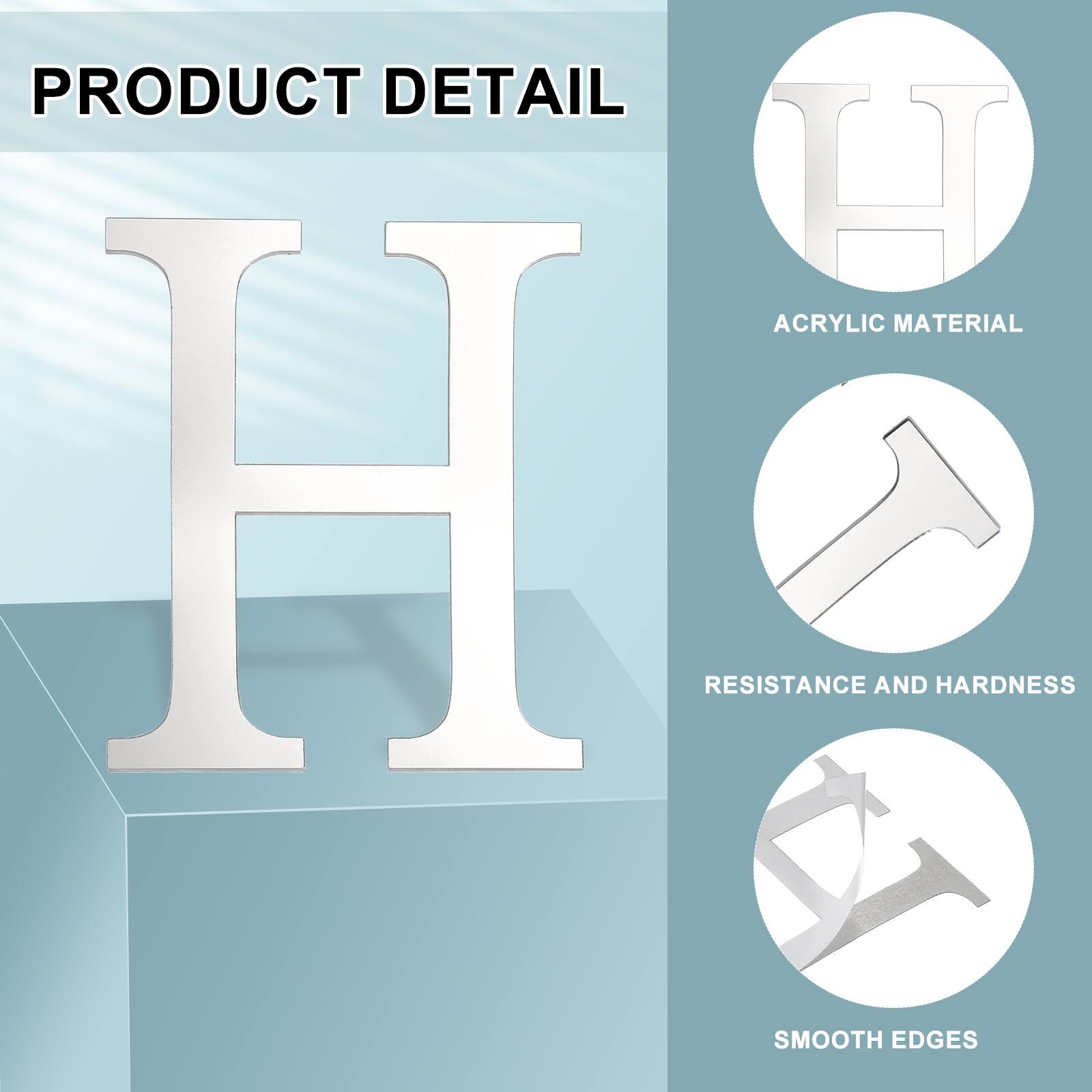PRODUCT DETAIL  
- ACRYLIC MATERIAL  
- RESISTANCE AND HARDNESS  
- SMOOTH EDGES
