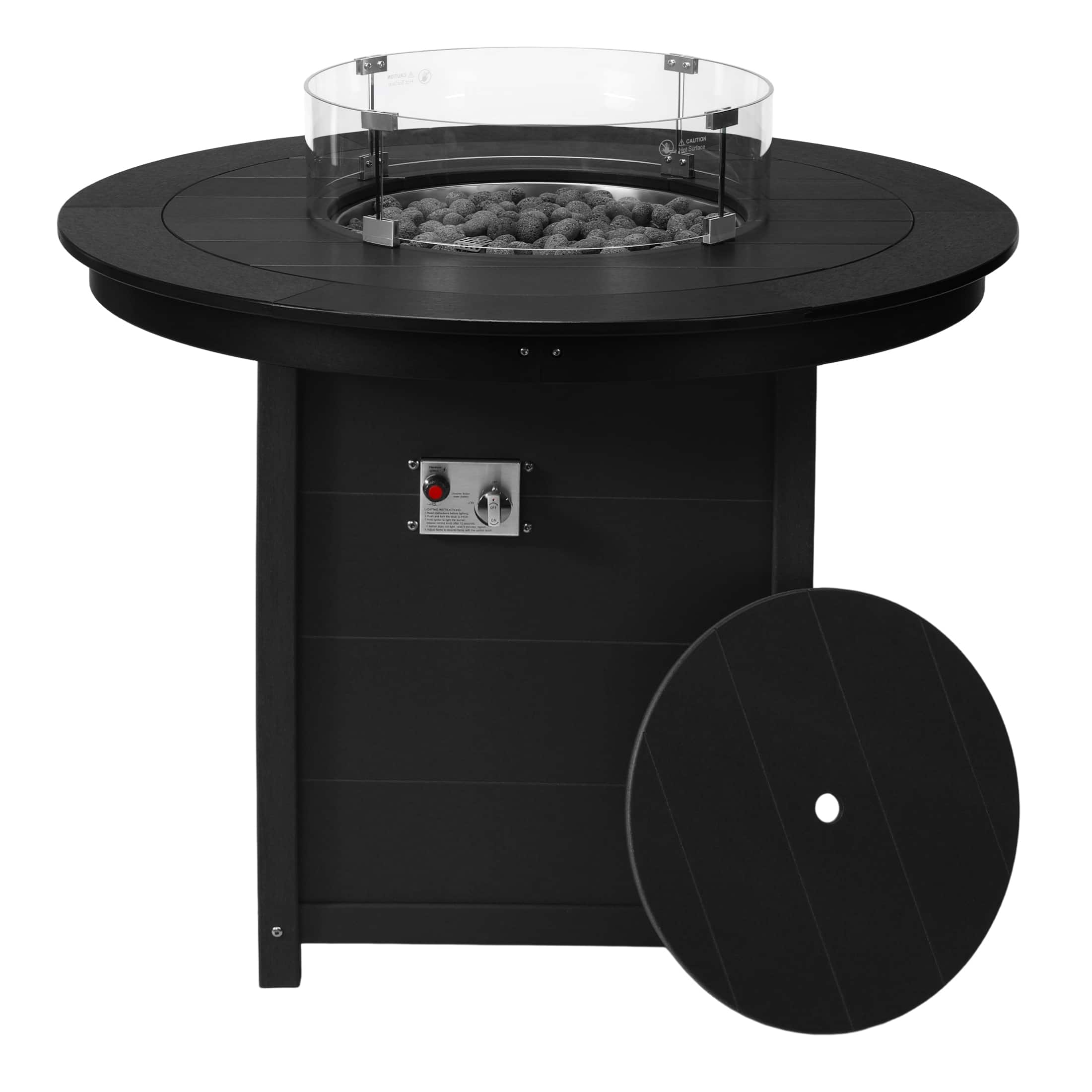 "WestinTrends - Helios 47"" Modern Outdoor Patio Propane Round Counter Height Fire Pit Table - Black" price history on PriceWatchPro