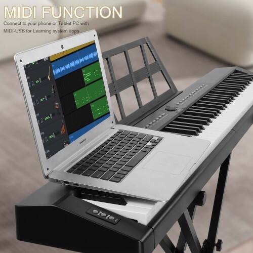MIDI FUNCTION  
Connect to your phone or Tablet PC with MIDI-USB for Learning system apps