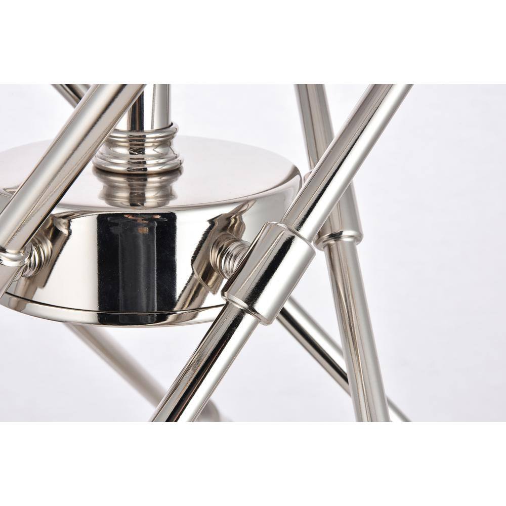 Alt View 2. Living District - Axel 10 Lights polished Nickel Pendant - Polished Nickel.