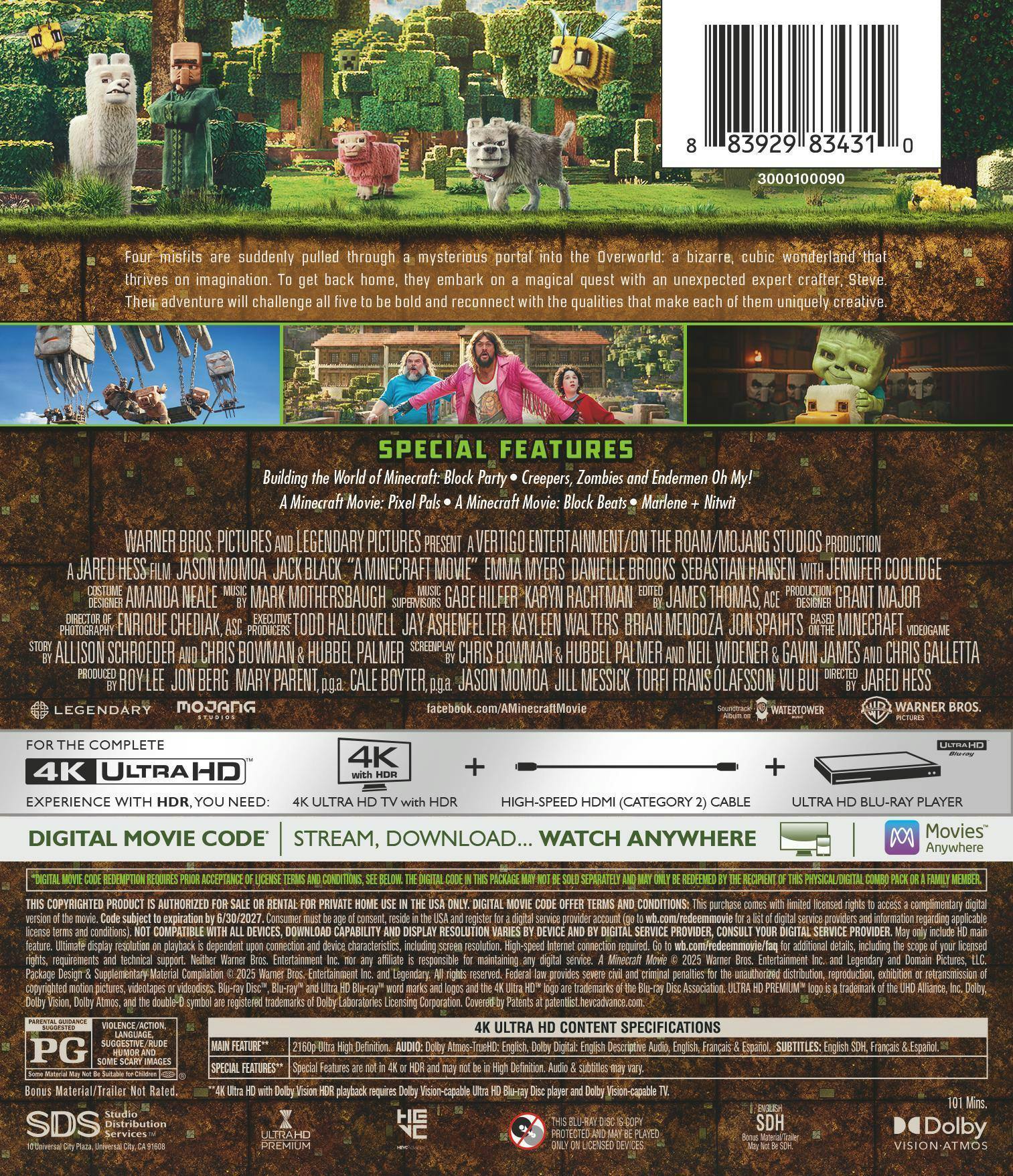 Back. A Minecraft Movie (4K Ultra HD) [UHD].