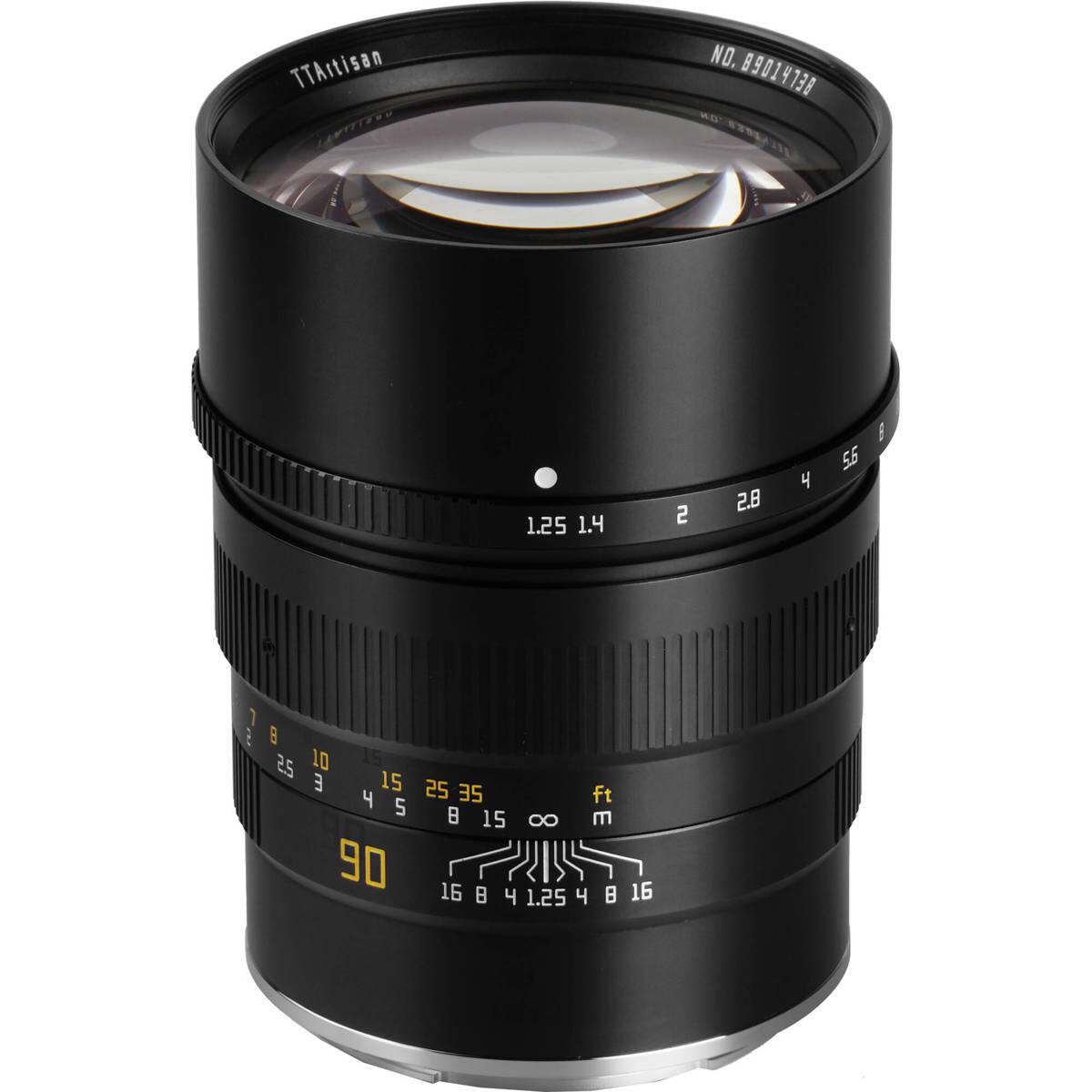 TTArtisan  
NO. 89014738  
1.25 1.4  
2  
2.8  
4  
8 5.6  
B 2.5 DI E 15 25 4 2E ft 458158m 2 15 8 m 90 16  4 1.25 4 8 16