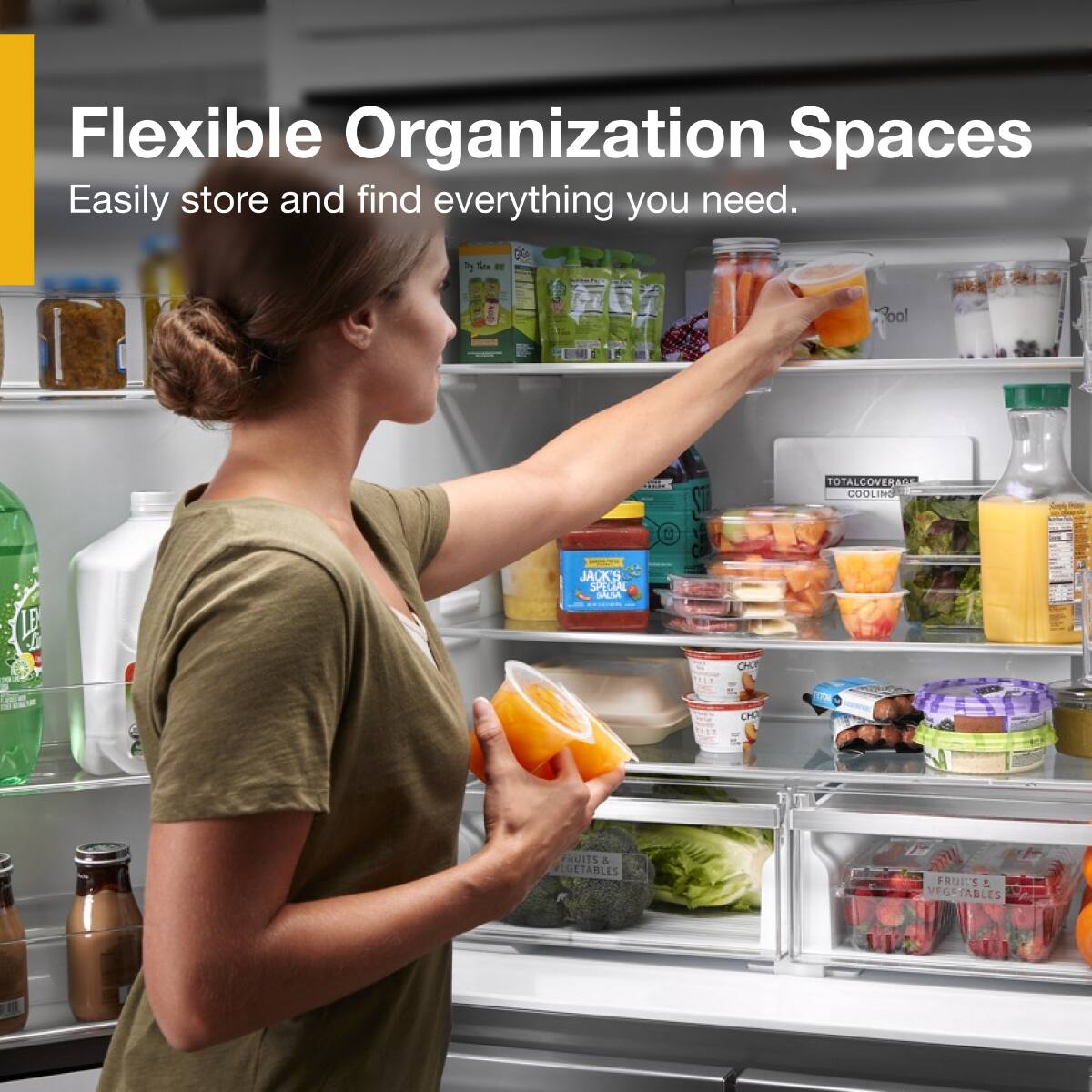 Flexible Organization Spaces  
Easily store and find everything you need.