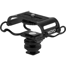 MOVO - SMM5-B Universal Microphone and Portable Recorder Shock Mount - Fits the Zoom H1n, H2n, H4n, H5, H6, Tascam