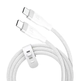 j5create - USB-C 60W Ultra Soft Double-Braided Fast Charging Cable - Pure White