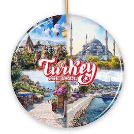 OrnamentallyYou - Culturally Vibrant Turkey Ceramic Ornament Ottoman Souvenir and Christmas Tree Decor Version 1 - Multi-colored