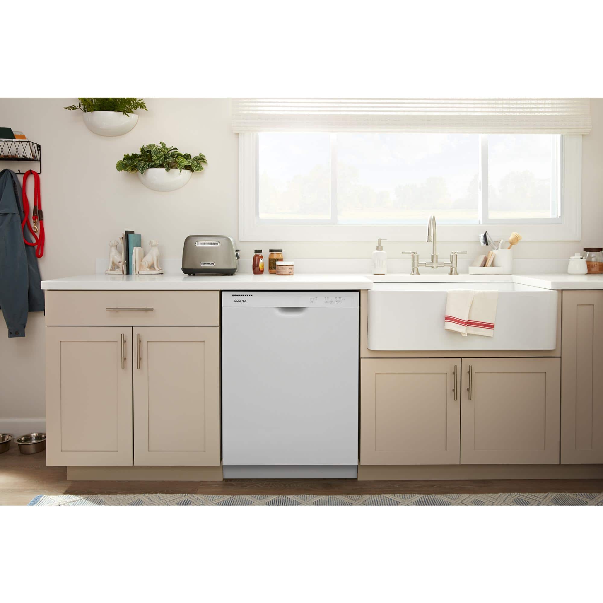 Alt View 15. Amana - 24" Built-In White Tub Dishwasher with Dark Interior, Large Capacity, 59 dBA - White.