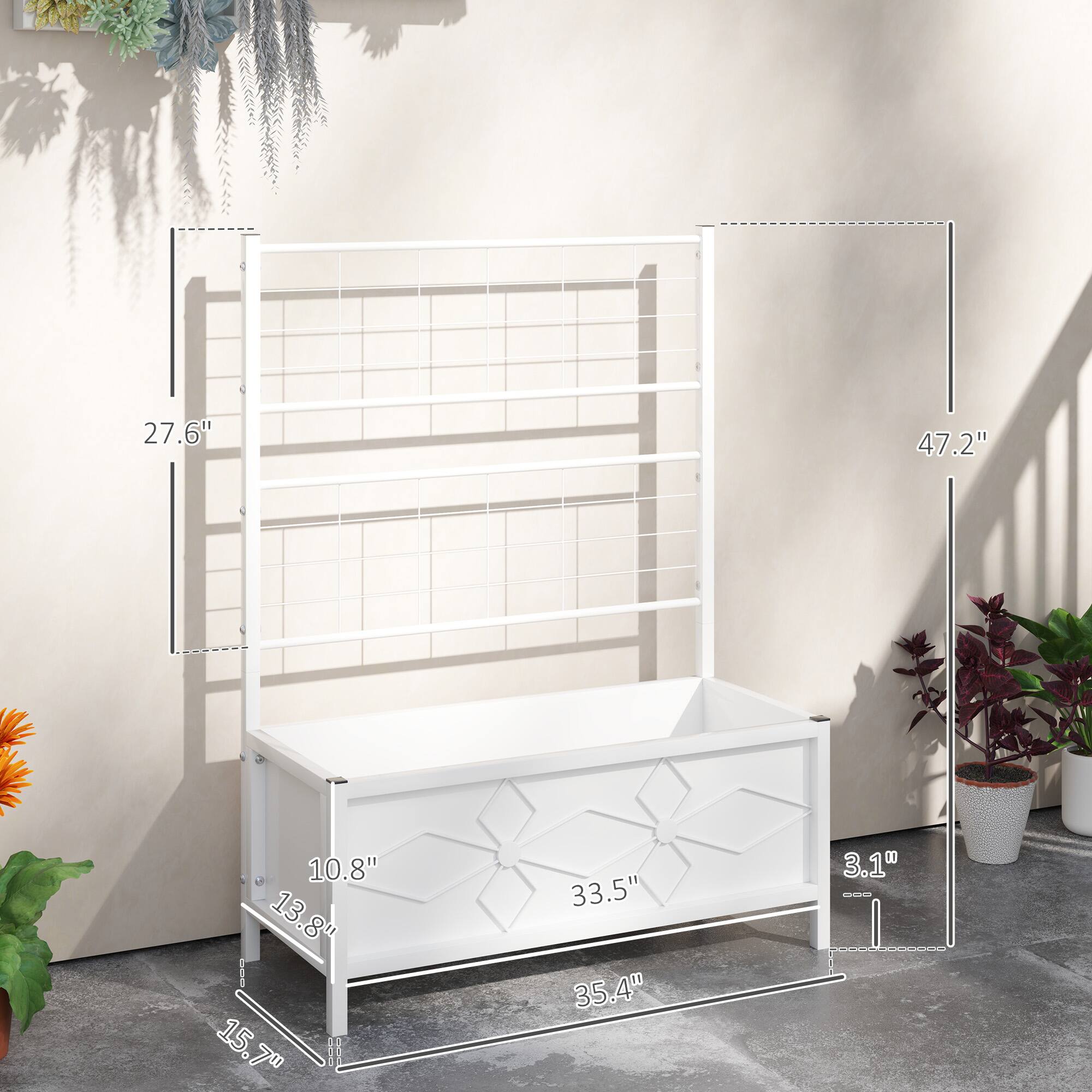 Width: 47.2"
Height: 27.6"
Depth: 35.4"
Shelf: 33.5"
Base: 15.7"
Side: 10.8"
Leg: 3.1"