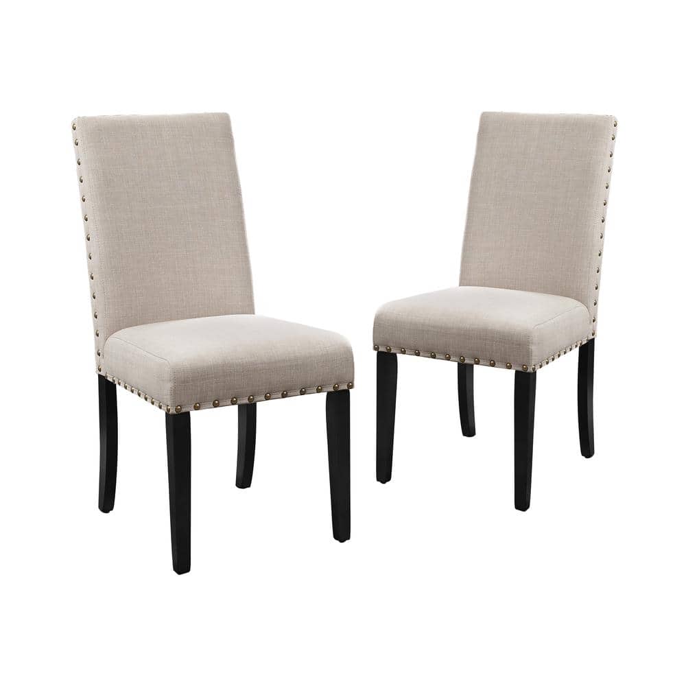 New Classic Furniture - Furniture Crispin 19" Fabric Dining Chairs (Set of 2) - Beige