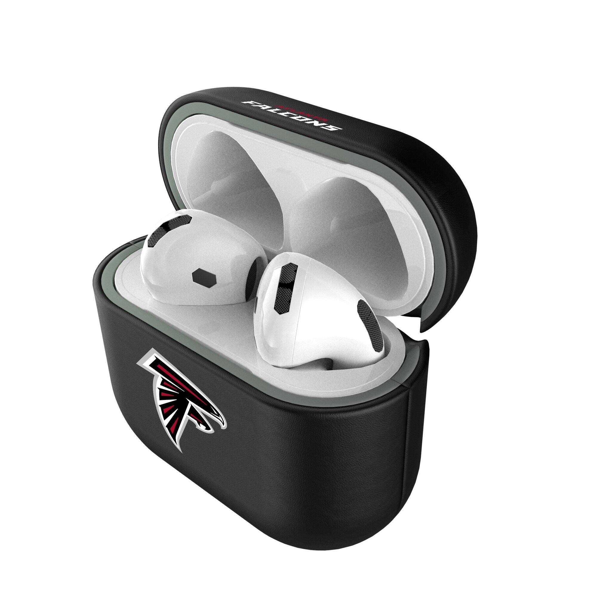 Alt View 3. Keyscaper - Atlanta Falcons Atlanta Falcons Insignia AirPods 4th Generation Case Cover - No Size - Black.