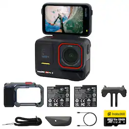 Insta360 - Ace Pro 2 Xplorer Dual Battery Waterproof Action Camera Bundle with 128GB Card - Black