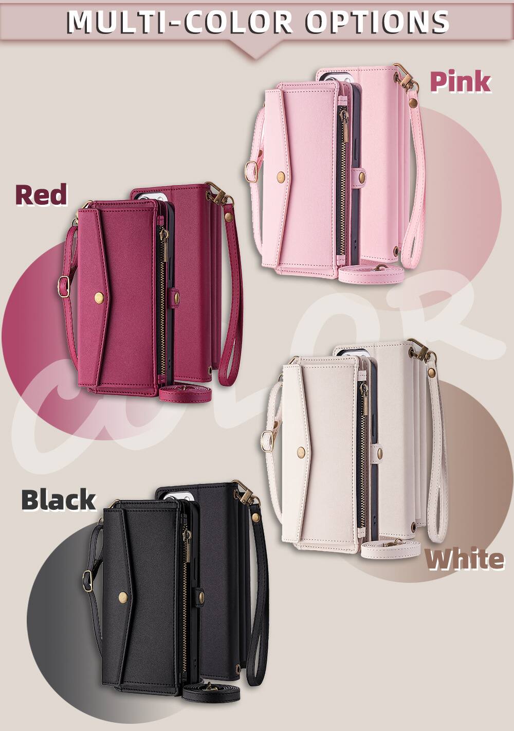 MULTI-COLOR OPTIONS
- Pink
- Red
- Black
- White