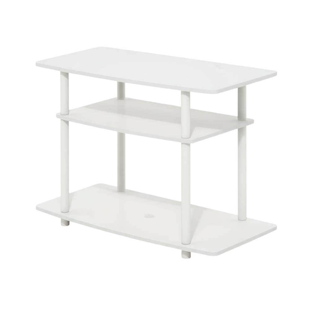 FurniFact - 3-Tier TV Stand with Rubberwood & Walnut Veneers for Modern Living - White price history on PriceWatchPro