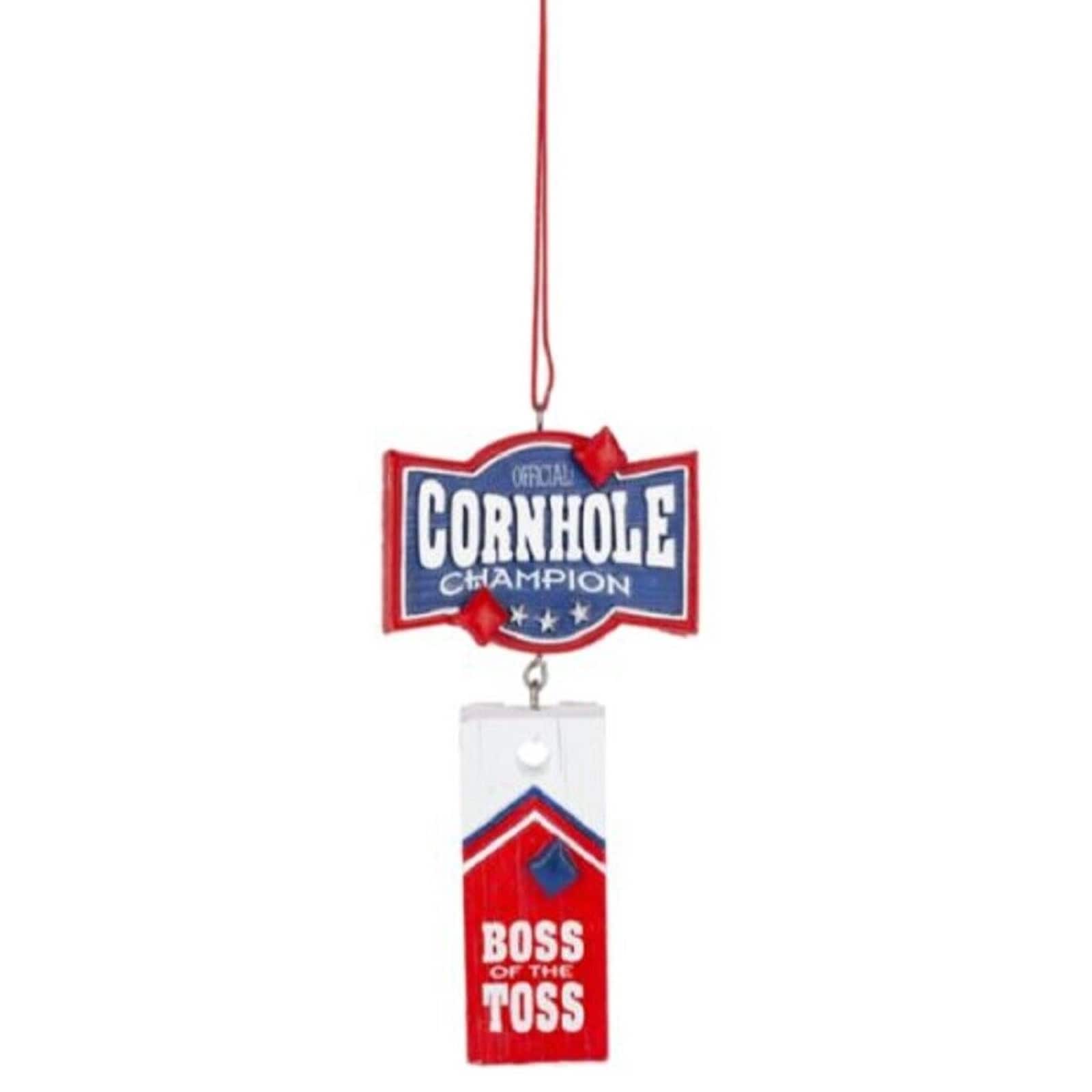 Ganz - Cornhole Boss of the Toss Christmas Hanging Ornament 4.75 inch - Multicolor