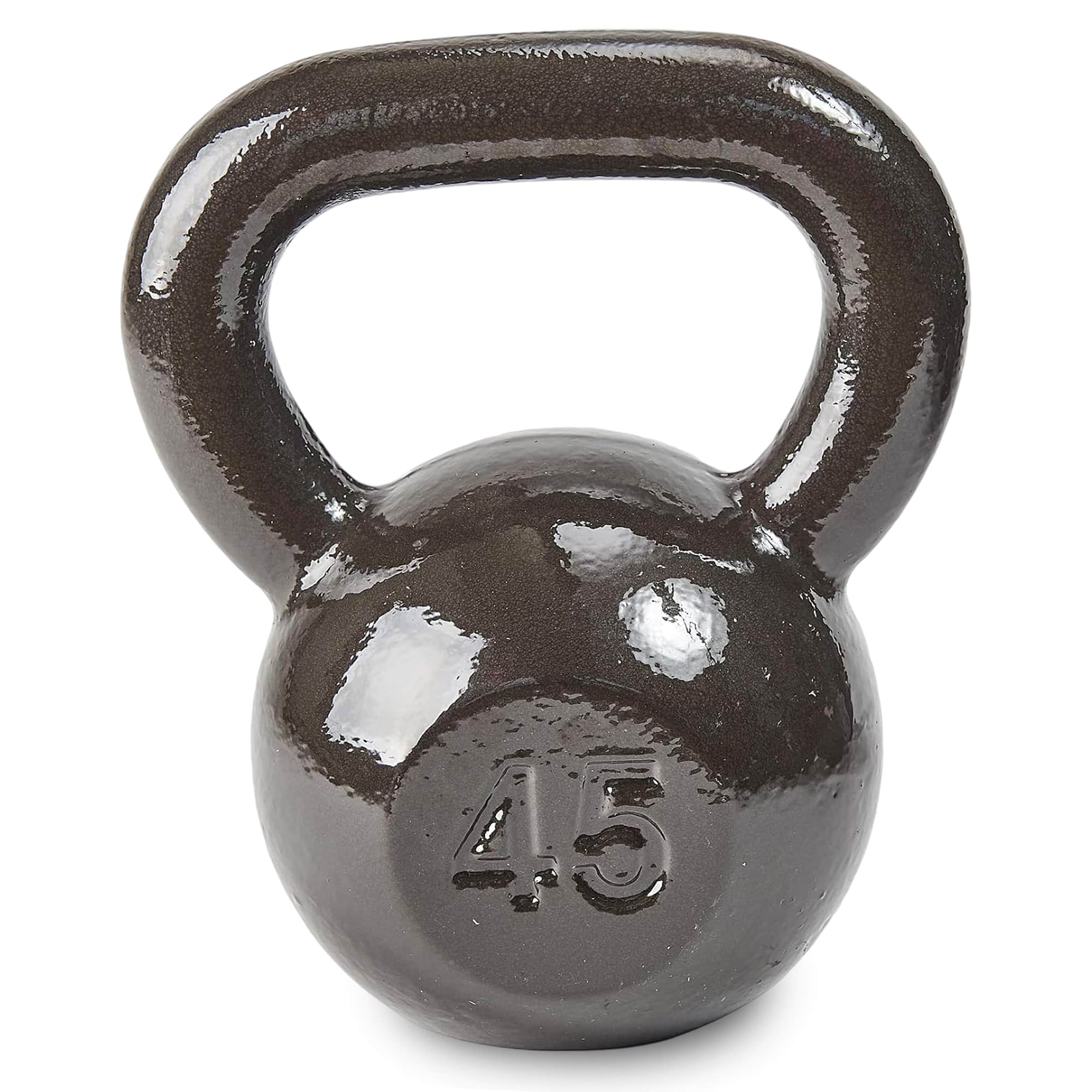 BalanceFrom Fitness - BalanceFrom Cast Iron Kettlebell for Home Gym Strength Training, 45 Lb, Grey - Gray