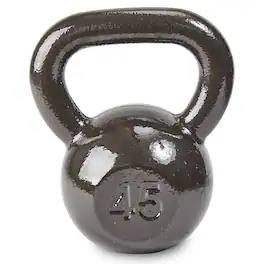 BalanceFrom Fitness - BalanceFrom Cast Iron Kettlebell for Home Gym Strength Training, 45 Lb, Grey - Gray