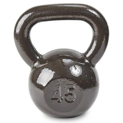 Front. BalanceFrom Fitness - BalanceFrom Cast Iron Kettlebell for Home Gym Strength Training, 45 Lb, Grey - Grey.